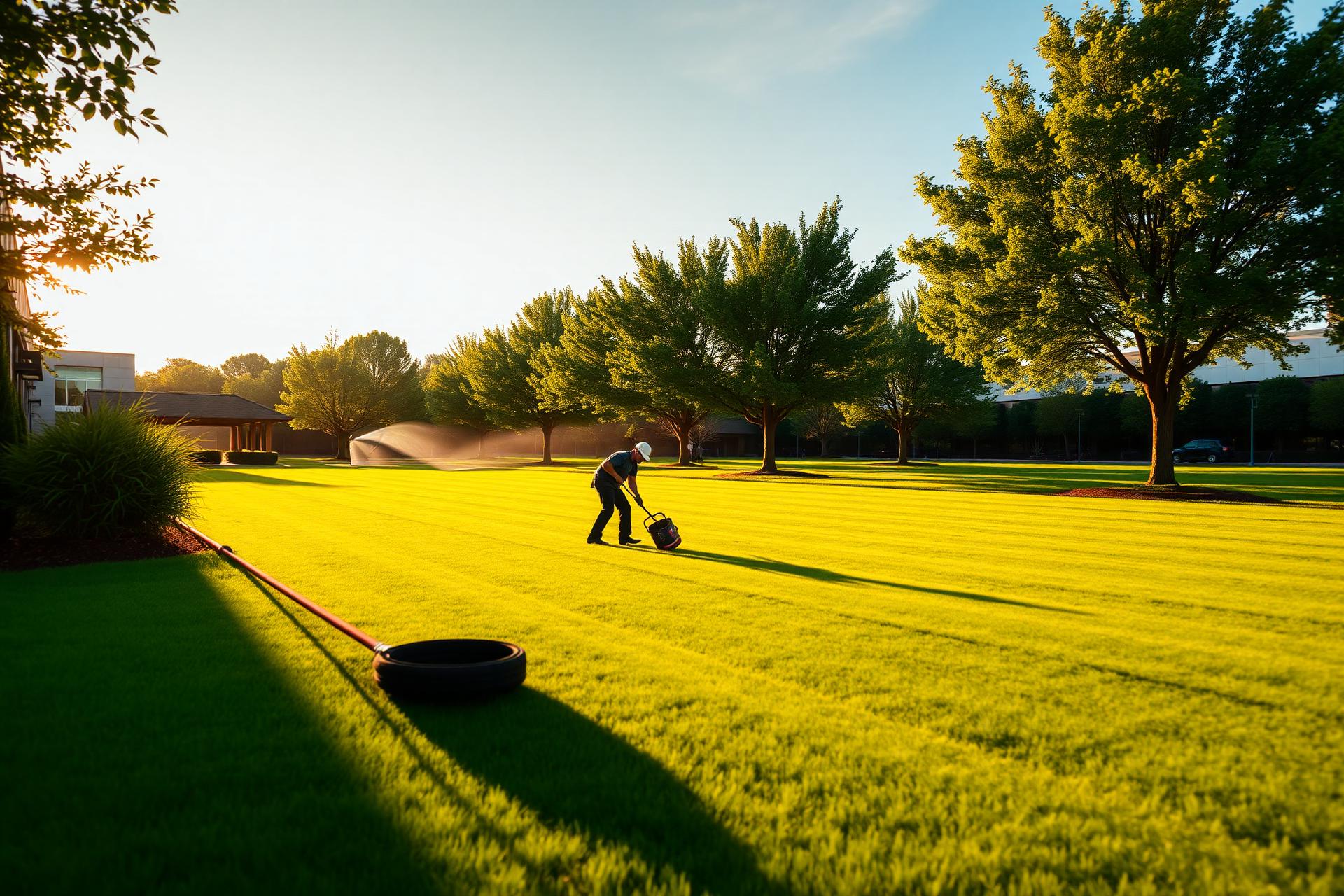 Professionally maintained commercial landscape