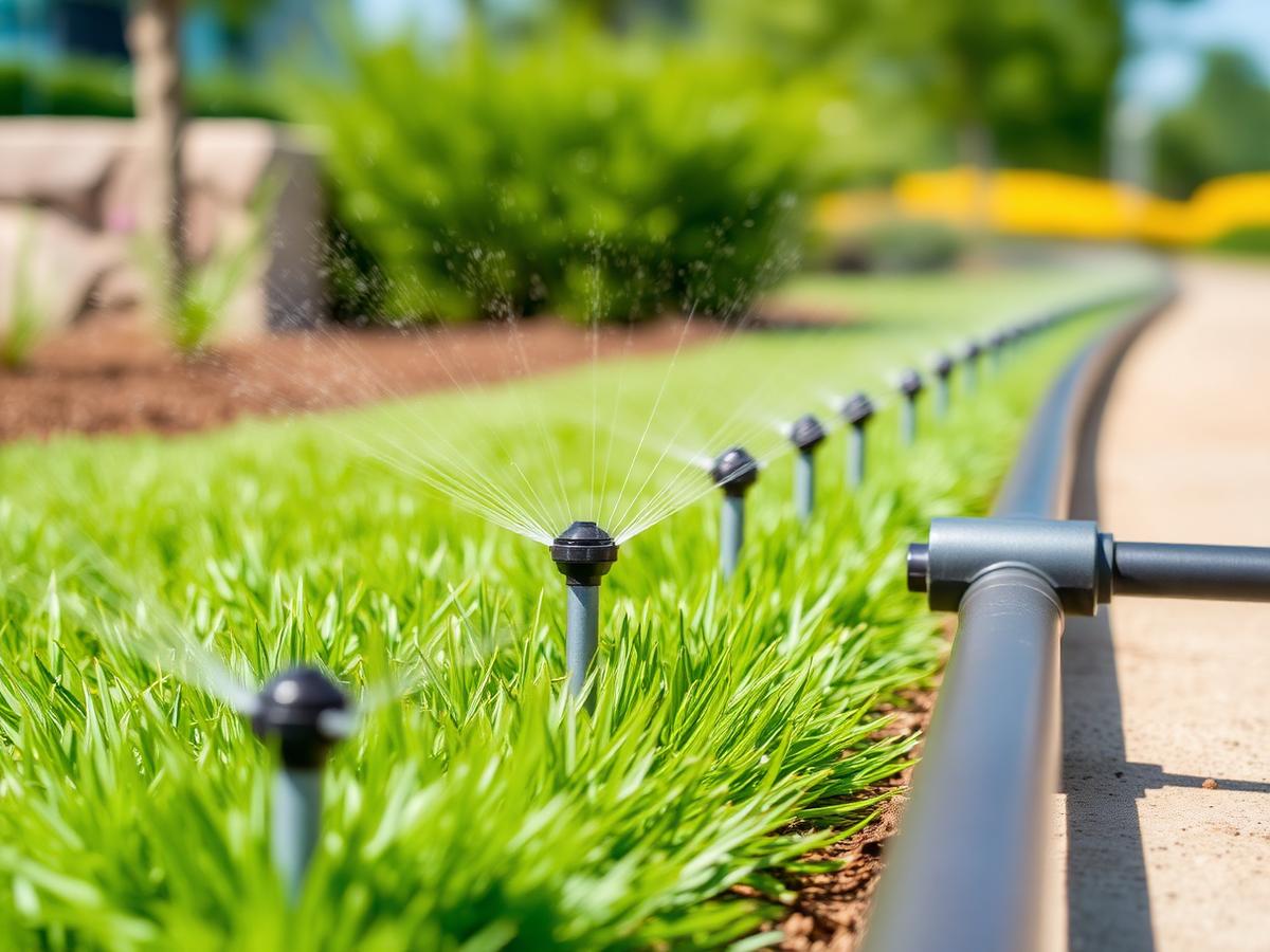 Full irrigation install with zoned controllers.